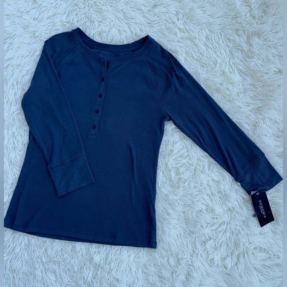 Sonoma blue blouse, 100% cotton.